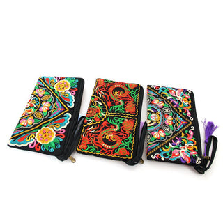 Buddha Gift Dragon Butterfly Cosmos Flower Embroidery Wallet Shopping Purse