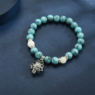 Buddha Gift Tibetan Turquoise Glowstone Luminous Bead Lotus Protection Bracelet