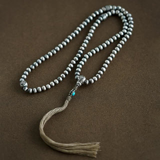 Buddha Gift 108 Mala Beads 925 Sterling Silver Red Agate Turquoise Confidence Charm Bracelet