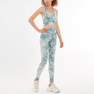 Buddha Gift 2Pcs Floral Flowers Print Crop Tank Top Pants Sports Gym Outfits Fitness Yoga Women's Yoga Sets