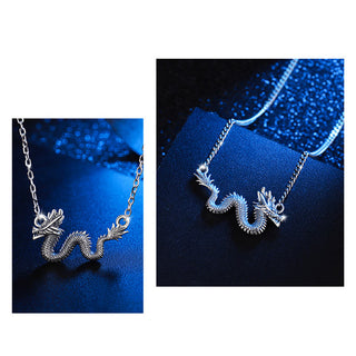 Buddha Gift 925 Sterling Silver Year Of The Dragon Auspicious Dragon Protection Chain Necklace Pendant