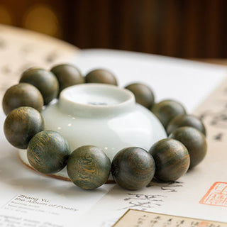 Buddha Gift Tibetan Green Sandalwood Soothing Cure Bracelet