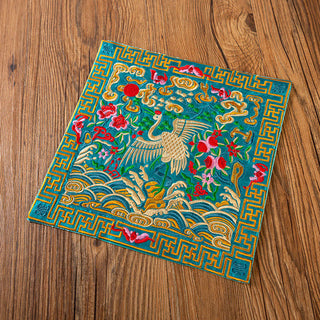 Buddha Gift Phoenix Dragon Kirin Embroidery Cup Mat Pad Tea Cup Coaster Kung Fu Tea Mat