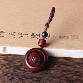 Buddha Gift Tibetan Small Leaf Red Sandalwood Ebony Luck Protection Rotation Decoration