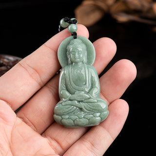 Buddha Gift Amitabha Buddha Jade Amulet Compassion String Necklace