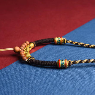 Buddha Gift Tibetan Handmade King Kong Knot Om Mani Padme Hum Prayer Wheel String Necklace Pendant