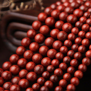 Buddha Gift Tibetan Small Leaf Red Sandalwood 108 Beads Mala Meditation Bracelet