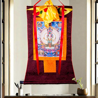 Buddha Gift Tibetan Thousand-handed Avalokitesvara Framed Thangka Blessing Decoration