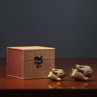 Buddha Gift Green Sandalwood Small Mini Cute Rabbit Bunny Peace Decorations