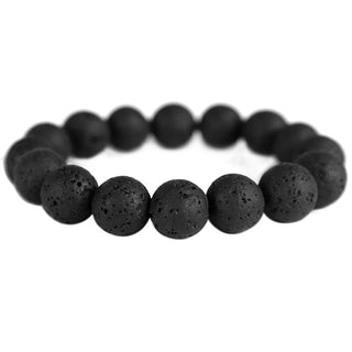 Buddha Gift Lava Rock Ebony Wood Tiger Eye Support Healing Bracelet