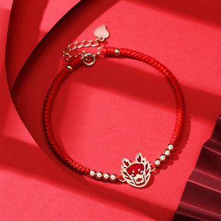Buddha Gift 925 Sterling Silver Chinese Zodiac Luck Faith Discolor Red String Bracelet