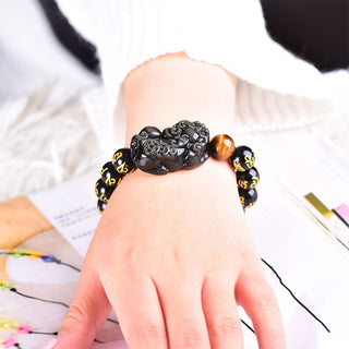 Buddha Gift FengShui PiXiu Obsidian Wealth Bracelet