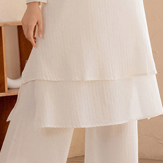 Buddha Gift 2Pcs Simple Design Tai Chi Meditation Yoga Clothing Top Pants Women's Set