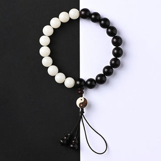 Buddha Gift Ebony YinYang Protection Bracelet Decoration
