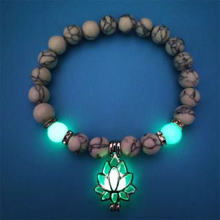 Buddha Gift Tibetan Turquoise Glowstone Luminous Bead Lotus Protection Bracelet