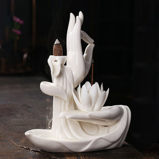 Buddha GiftTibetan Lotus Blessing Incense Burner Decoration
