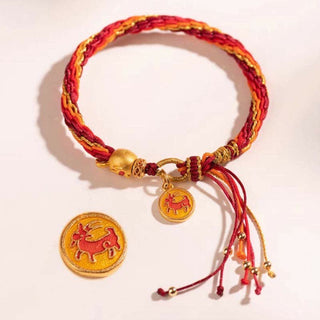Buddha Gift Chinese Zodiac Handmade Koi Fish String Protection Reincarnation Knot Braid Bracelet