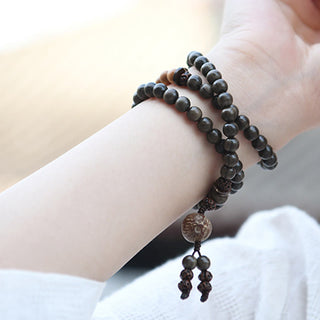 Buddha Gift Tibetan Sandalwood Protection Charm Mala Bracelet