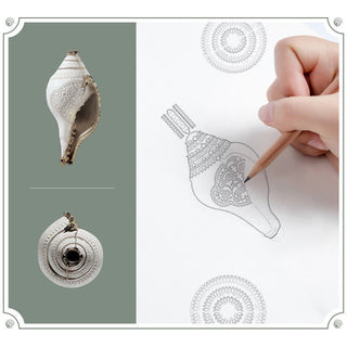 Buddha Gift 999 Sterling Silver Shankha Conch Shell Seashell Lucky Necklace Pendant