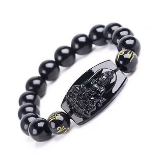 Buddha Gift Chinese Zodiac Obsidian Protection Bracelet