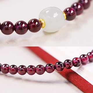 Buddha Gift Natural Garnet Jade Bead Purification Bracelet