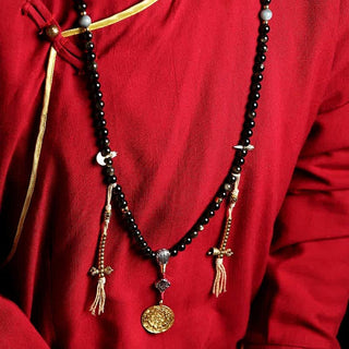 Buddha Gift 108 Mala Beads Gold Sheen Obsidian Tiger Eye Eagle's Eye Stone Wealth Bracelet