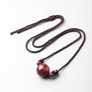 Buddha Gift Natural Cinnabar Stones Bead Blessing Necklace Pendant