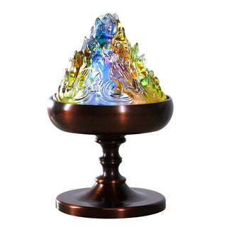 Buddha Gift Liuli Crystal Mountain Healing Meditation Incense Burner