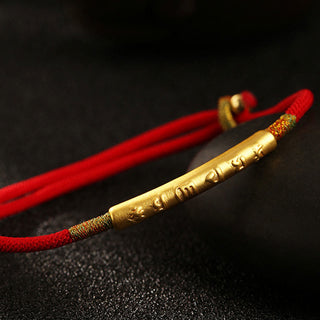 Buddha Gift Tibetan Buddhist Handmade Mani Mantra Lucky Red String Bracelet