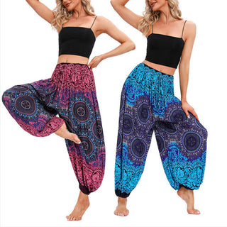Buddha Gift Casual Loose Compass Pattern Harem Trousers Women's Yoga Pants