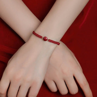 Buddha Gift Lucky Cinnabar Bead Blessing Red String Bracelet