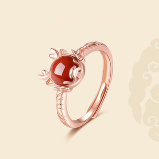 ❗❗❗A Flash Sale- Buddha Gift 925 Sterling Silver Year of the Dragon Cinnabar Red Agate Dragon Protection Bracelet Necklace Pendant Earrings Ring