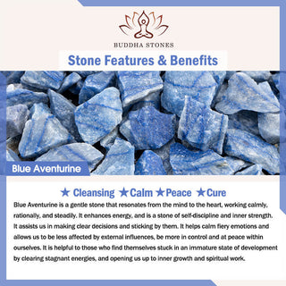 Buddha Gift Natural Blue Aventurine Lotus Peace Necklace Bracelet