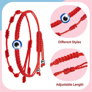Buddha Gift 4Pcs Evil Eye Seven Knot Red String Protection Bracelet