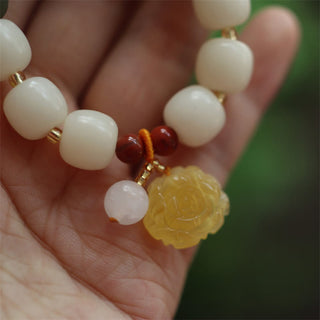 Buddha Gift Gradient Bodhi Seed Amber Lotus Peace Bracelet