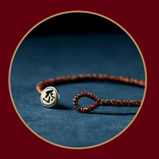 Buddha Gift Handmade 925 Sterling Silver Chinese Zodiac Natal Buddha Protection Colorful Rope Bracelet