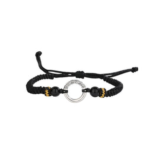 Buddha Gift 925 Sterling Silver Peace Buckle Auspicious Clouds Fortune Braided Bracelet