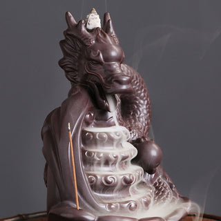 Buddha Gift Dragon Pattern Success Ceramic Incense Burner Decoration