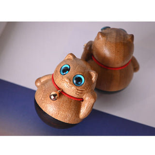 Buddha Gift Mini Lucky Cat Kitten Phoebe Zhennan Wood Blessing Decoration