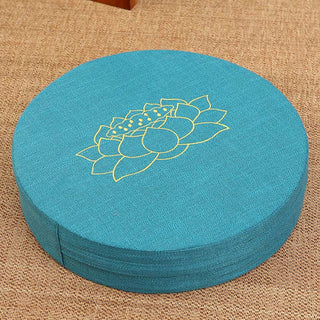 Buddha Gift Lotus Embroidery Cotton Linen Meditation Seat Cushion