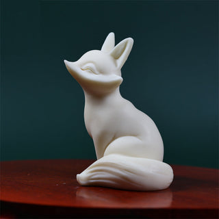 Buddha Gift Mini Nine Tailed Fox Ivory Fruit Protection Home Decoration