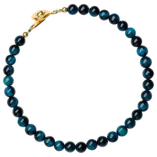 Buddha Gift Natural Blue Tiger Eye Stone Protection Chain Bracelet