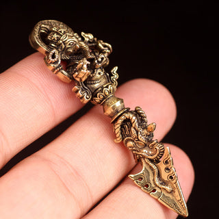 Buddha Gift Tibetan Ganesh Ganpati Elephant God of Wealth Dorje Vajra Spiritual Power Necklace Pendant