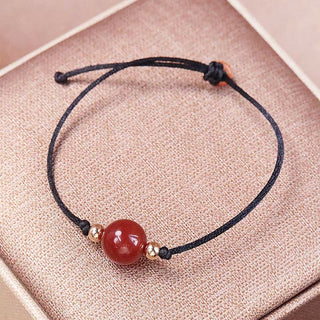 Buddha Gift Natural Red Agate Chalcedony Self-acceptance Confidence String Bead Bracelet Necklace Pendant