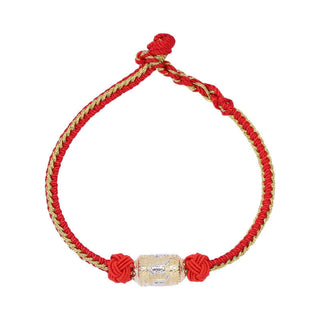 Buddha Gift 925 Sterling Silver Om Mani Padme Hum Prayer Wheel Luck Strength Red String Bracelet