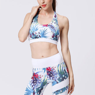 Buddha Gift 2Pcs Sunflower Flowers Leaves Print Top Pants Sports Fitness Yoga Women's Yoga Sets