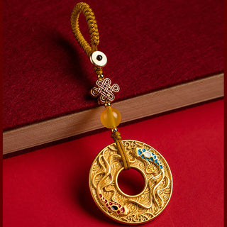 Buddha Gift Double Koi Fish Peace Buckle Wealth Luck Key Chain