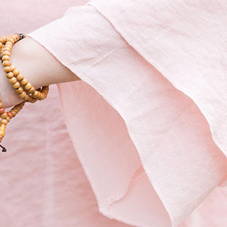 Buddha Gift 2Pcs Plain Design Top Pants Meditation Yoga Zen Tai Chi Cotton Linen Clothing Women's Set