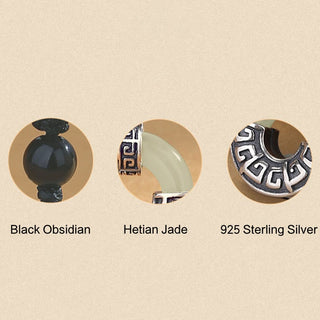 Buddha Gift 925 Sterling Silver Natural Hetian Jade Peace Buckle Prosperity Necklace Pendant