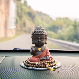 Buddha Gift Small Buddha Serenity Purple Clay Home Desk Decoration